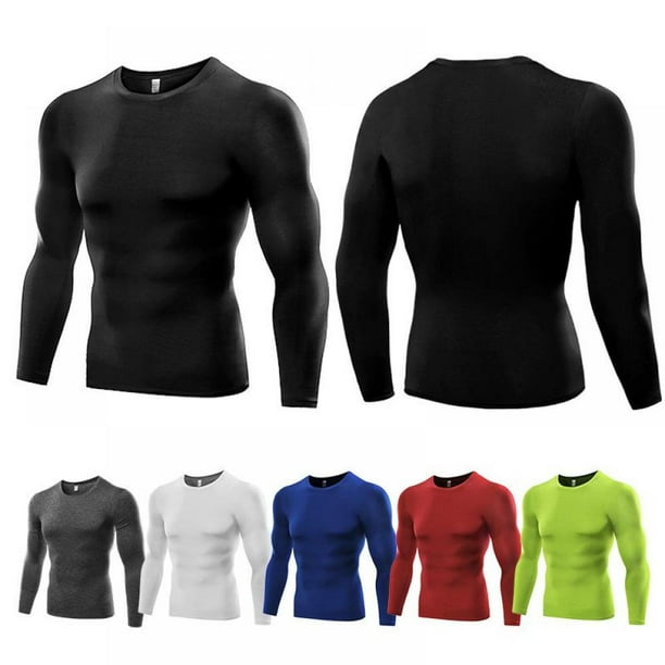 Promotion Clearance 1PC Men s Compression Shirts Baselayer Crewneck Long Sleeve Dry Fit T Shirts Tops Tees Plus Size 6 Colors