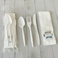 thumbnail image 4 of Six-Piece Cutlery Kit, Mediumweight, Fork/Knife/Napkin/Pepper/Salt/Spoon, 5.86", Plastic, White, 250 | Bundle of 10, 4 of 5