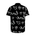 thumbnail image 4 of Mens Valentine Shirts, Mens Heart Shirt, Short Sleeve Shirt Button Men Valentine's Day Printed Tops Casual Short Sleeved Lapel Shirt, 4 of 5