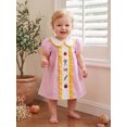 thumbnail image 3 of BemeyourBBs Toddler Baby Girl Back To School Dress Kindergarten Outfits Baby Girls First Day of School Outfit Apple Stationery Embroidered Plaid Ruffled Doll Collar Short Sleeve Summer Casual Dress, 3 of 8