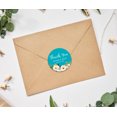 thumbnail image 3 of Darling Souvenir Round 45 Pcs Peony Floral Thank You Stickers Personalized Bride Groom Names And Date Envelope Seals-Turquoise Blue, 3 of 3