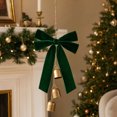 thumbnail image 6 of Hanging Ornament 12 Inch Vintage Bow with Gold Bells for Christmas Tree Door Wall Mantel Holiday Party Decor, 6 of 6