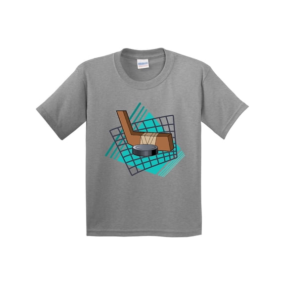 Inktastic Hockey Puck and Stick Youth T-Shirt
