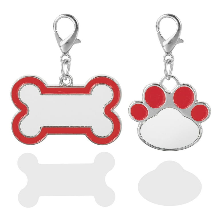2pcs Sublimation Blank Dog Tags Heat Transfer Pet Tags Pendent