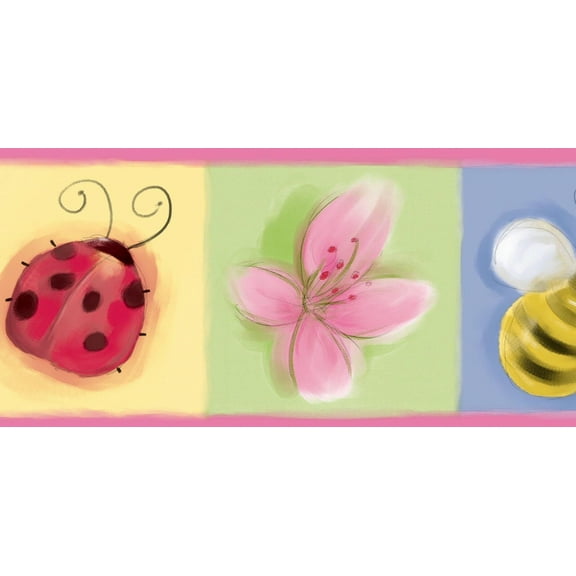 Bugs and Bloom Wallpaper Border FF90032b GU92311b