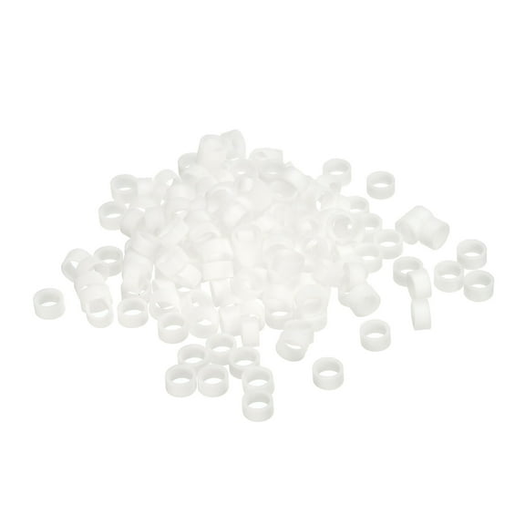 Uxcell 100pcs Silicone Rubber Bands Rings Non-slip Flat Black for Books Boxes Bag Wraps White 3/8"