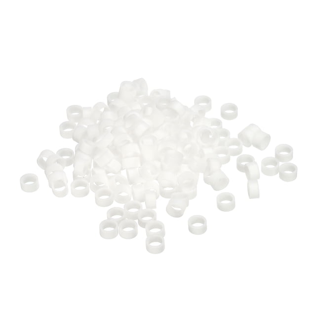 Uxcell 100 piezas de bandas de goma de silicona anillas antideslizantes planas negras para libros, cajas, envolturas de bolsas blancas 3/8"
