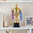thumbnail image 2 of Juvale Gold Trophy Cup - Tournament & Championship Trophy Award - Versatile Awards for Soccer, Basketball & Golf - Rewards for Adults & Kids - 15.2 x 7.5 x 5 in, 2 of 9