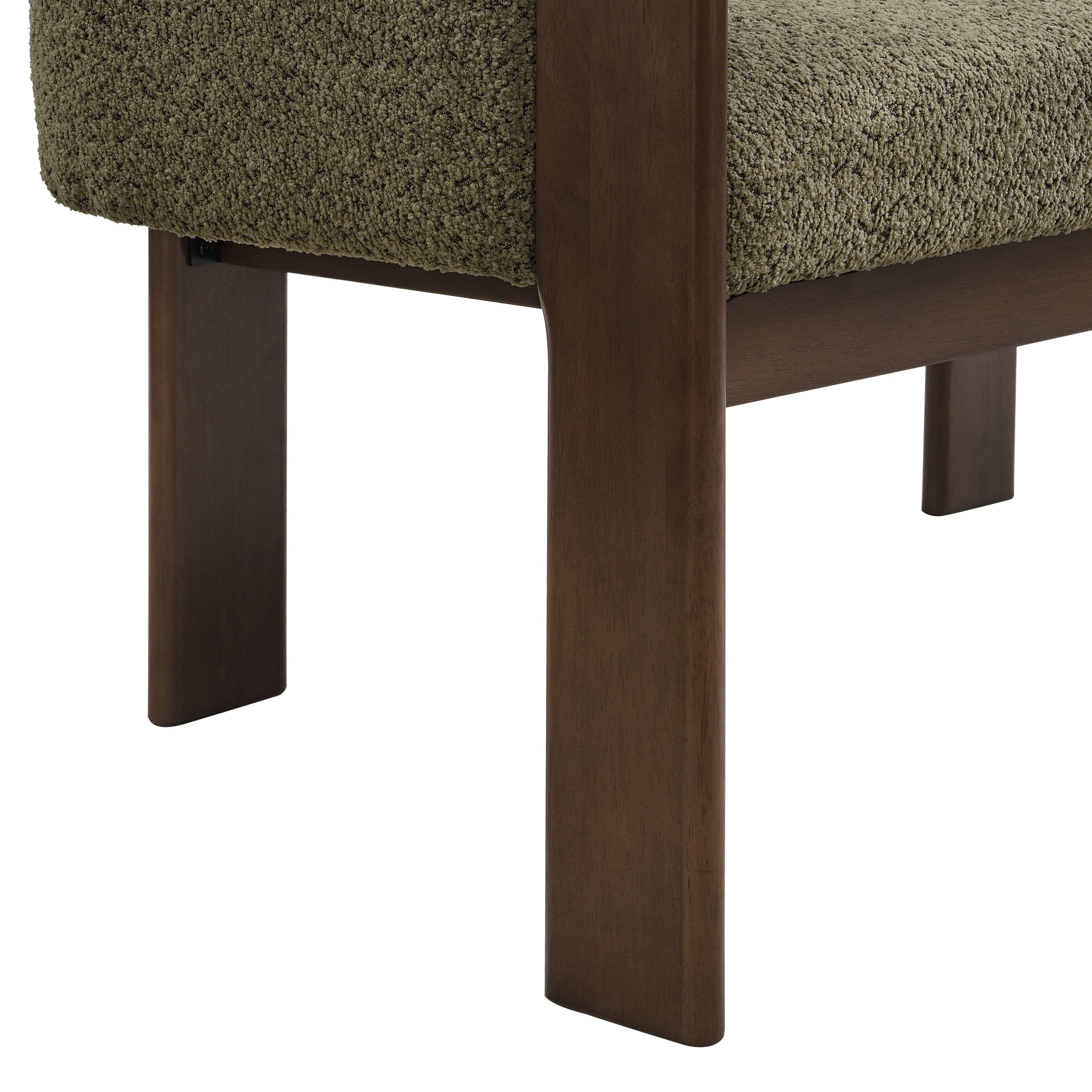 Christopher Knight Home 48.5" Upholstered Solid Loveseat, Modern 2-Seat Sofa, Walnut+Green