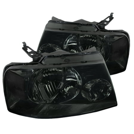 Spec-D Tuning For 2004-2008 Ford F150 Euro Style Headlights Smoke Pair W/ Clear Reflector 2004 2005 2006 2007 2008