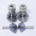 thumbnail image 2 of lnmuld Baby Socks Soft Sole Baby Socks with Matching Hair Bow Set Non- Floor Footwear for Toddlers and Kids Size:0-6 Months, 2 of 6