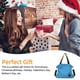 thumbnail image 4 of Bolso bandolera de lona para mujer, bolso de lona para mujer, cartera de lona, bolso de hombro para mujerAzul+Negro+Blanco roto, 4 of 5
