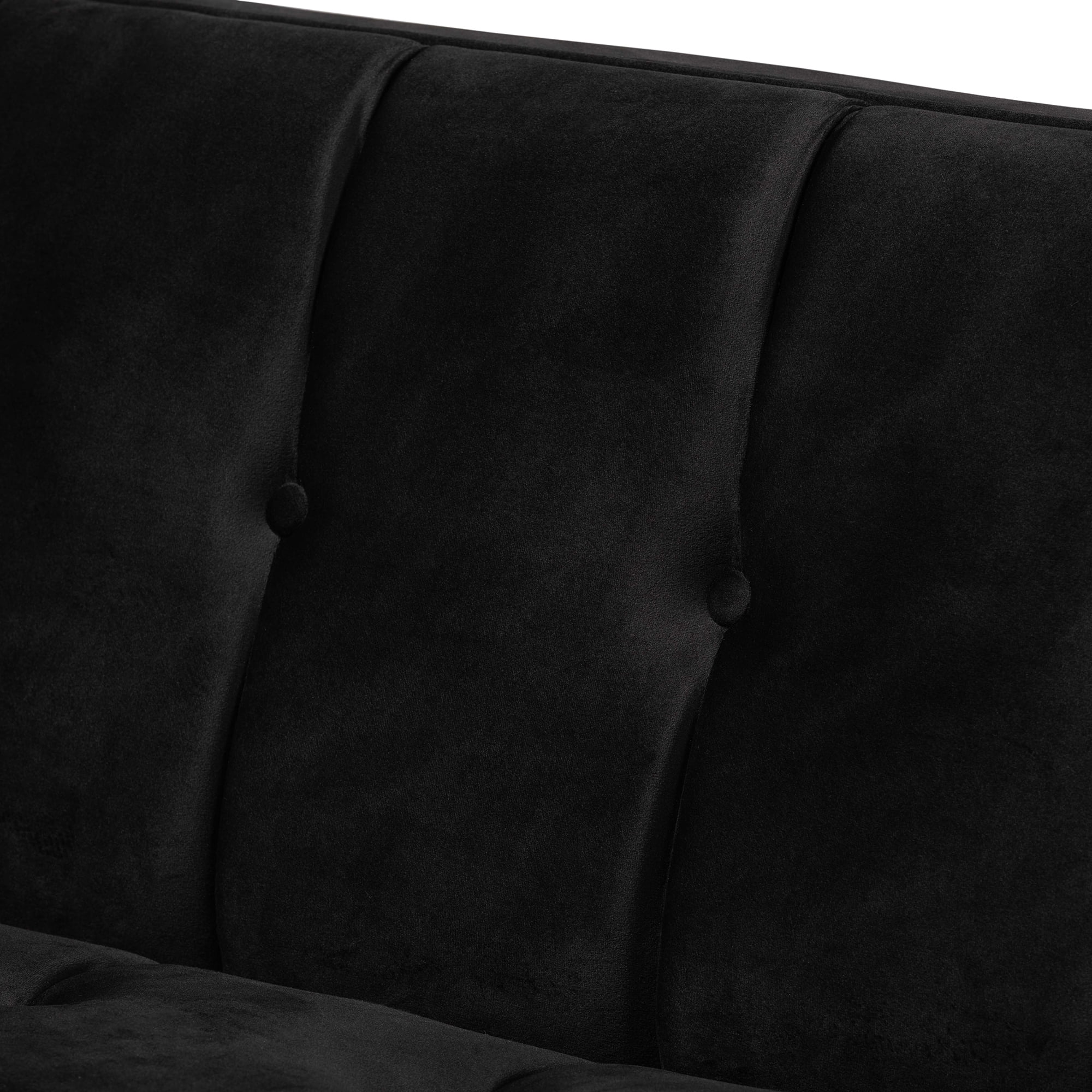 Baxton Studio Ambra Sofa, Black and Gold Fabric