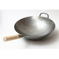 thumbnail image 7 of Craft Wok Traditional Hand Hammered Carbon Steel Pow Wok with Wooden and Steel Helper Handle (14 Inch, Round Bottom) / 731W88, 7 of 7