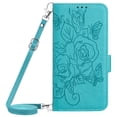 thumbnail image 5 of Wallet Case for iPhone 16, Wrist Strap & Shoulder Strap PU Leather Case, Pattern Kickstand Magnetic Clasp Folio Flip Cover for iPhone 16 Flip Case with Card Holder - Blue, 5 of 9