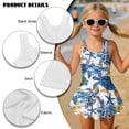thumbnail image 4 of FOR U DESIGNS Girls One Piece Swimsuit with Skirt Sleeveless Summer Swimwear Skirted Bathing Suit for Kids 3-13 Years, Turtle Starfish, 4 of 7