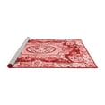 thumbnail image 2 of Ahgly Company Machine Washable Indoor Round Abstract Red Modern Area Rugs, 6' Round, 2 of 4