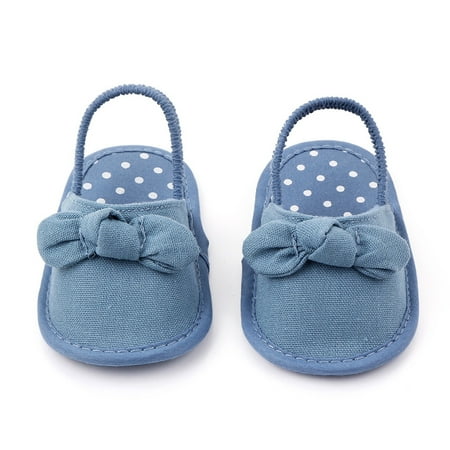 

kpoplk Sandals For Boys Boys Girls Shoes First Walkers Shoes Summer Toddler Bowknot Flat Sandals Toddler Girls Shoes(Blue)