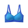 thumbnail image 4 of Sakmal Plus Size Ladies Sports Bras Spaghetti Straps Workout Stretchy Patchwork Blue Back Smoothing Sports Bras for Women 5XL, 4 of 4