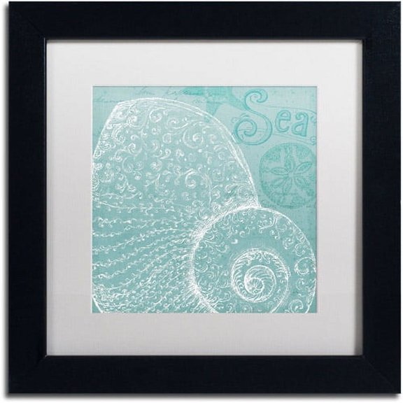 Trademark Fine Art "Aqua Treasure IV" Canvas Art by Daphne Brissonnet, White Matte, Black Frame