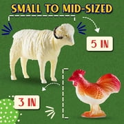 Farm Animal Toys - Pack of 12 - Plastic Farm Animals for Kids, Realistic 3-5 Inch Ranch / Barnyard Animal Toy Figures Styles Include Sheep, Horse, Goat, Duck, Chicken, Turkey, Cow, Pig