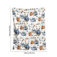 thumbnail image 3 of Fall Throw Blanket, 59 x 39.37 in Throw Blanket Gentle Fleece Fall Blanket Cozy Warm Cute Blue Pumpkin Blanket, Ultra-Soft Blankets and Throws for Couch Sofa Bed, 3 of 6
