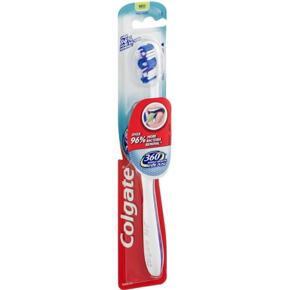Colgate 360 Whole Mouth Clean Full Head Toothbrush, Medium, 1 ea (Pack of 4)