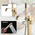 thumbnail image 5 of Wowow Single handle Floor Mount Freestanding Waterfall Bathtub Faucet in Gold with Handheld Shower (Valve Included), 5 of 7