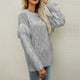 thumbnail image 5 of Blusa de suéter de punto de moda de gran tamaño con borlas de manga larga y cuello redondo para mujer Fridja ghj987+4705, 5 of 9