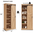 thumbnail image 2 of wow97e 5-Shelf Bookcase with Adjustable Shelves and Sliding Barn Door, 72" Tall Farmhouse Bookshelf for Living Room, Office, 2 of 5