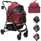 thumbnail image 1 of Carriola para Mascotas Cochecito para Perros y Gatos Pequeños - Medianos Transportadora Extraíble Ligera y Plegable con Freno - Rojo, 1 of 7