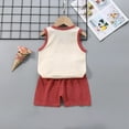 thumbnail image 5 of Realhomelove Infant Baby Boys Girls Summer Clothes Sleeveless T-Shirt and Shorts Set 2Pcs Toddler Cute Cartoon Print Outfits, 5 of 7