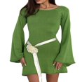 thumbnail image 1 of Fashionable Long Sleeve Mini Dress with Backless Design for Women, 1 of 4