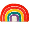 thumbnail image 1 of Alfombra de baño de arcoíris, alfombras de baño de arcoíris flocadas coloridas, alfombra de microfibra absorbente antideslizante, máquina de puerta delantera de baño, 1 of 5