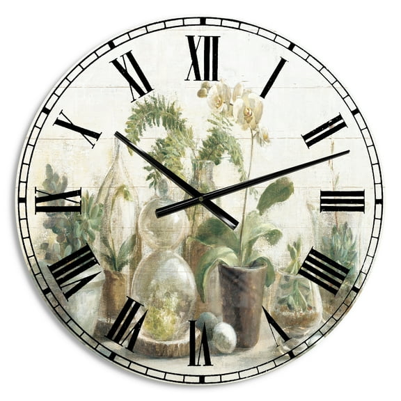 Designart Oversized Multicolor Analog Round Farmhouse Modern Wall Clocks, CLM30417-C23
