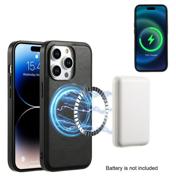 Allytechgroup Magnetic Slim Fit Case for Apple iPhone 15 Plus, Magsafe Compatible, Wireless Charging Support, Shockproof & Anti-Scratch Protect for iPhone 15 Plus, Black