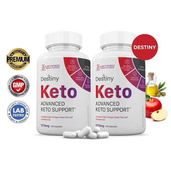 (2 Pack) Destiny Keto ACV Pills 1275mg Alternative to Gummies Dietary Supplement 120 Capsules