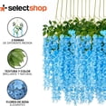 thumbnail image 3 of Flores Artificiales De Decoracion Glicina Colgantes De Wisteria para Jardín Exterior Hogar Fiesta Boda Plantas Artificiales Decorativas Flores Artificiales Realistas (Azul 12 Piezas), 3 of 6