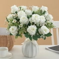 thumbnail image 2 of CSChome Artificial Flowers Artificial Flower Good Detail Realistic No Wither No Watering Long lasting Fake Rose Photo Prop Table Centerpiece Wedding Party, 2 of 7