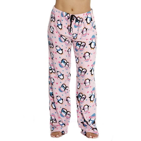 

Just Love Women s Plush Pajama Pants - Petite to Plus Size Pajamas (Pink - Penguin Love 3X Plus)