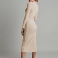thumbnail image 4 of Vestido ajustado con cuello vuelto estilo sencillo vestido largo sencillo para mujer atuendo diario, 4 of 8