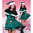 thumbnail image 2 of Disfraz de árbol de Navidad para mujer, disfraz de Navidad, traje de fiesta de Navidad con sombrero, envío gratis, oferta especial 2019 nuevo, 2 of 4