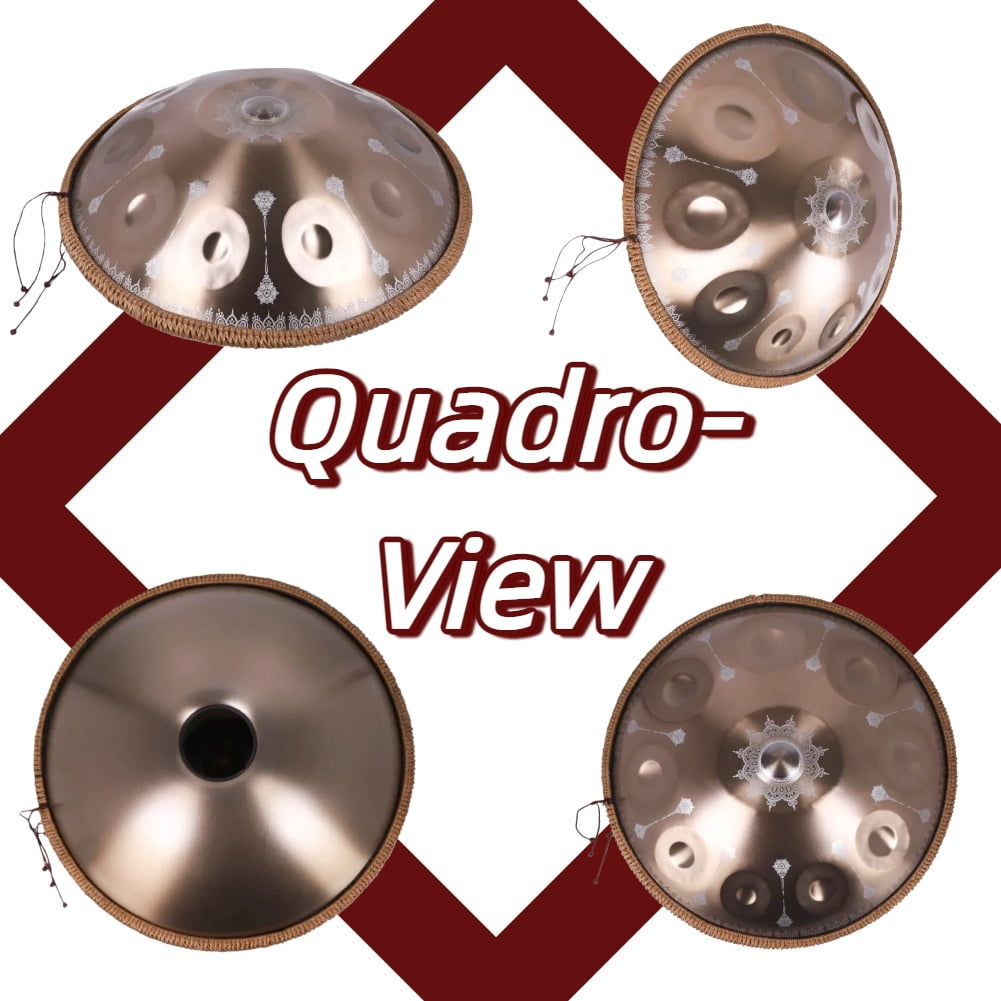 Handpan Drum Sets Classic Gold with Pattern 22inch Handmade 10notes Handpan for Professional Performance