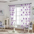 thumbnail image 4 of XMMSWDLA Basement Window Curtains 1 Pcs Vines Leaves Tulle Door Window Curtain Drape Panel Sheer Scarf Valancespurple, 4 of 4