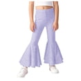 thumbnail image 3 of Zanarzt Toddler Flare Leggings Girls Flare Pants Toddler Solid Ribbed Ruffle Bell Bottoms Pants Trousers Spring Outfits Grey,6-7 Years, 3 of 9