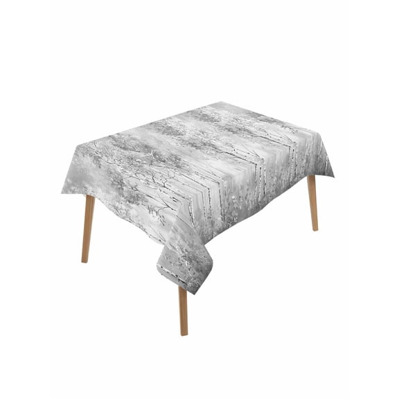 Grey Vintage Table Cloth, Modern Abstract Art Oil Paiting Waterproof Tablecloth for Rectangle Tables, Reusable Washable Fabric Table Cover for Restaurant Kitchen Dining Tables 60"x102"