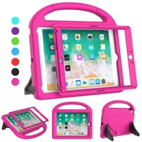 TOEVEK Kids Case for iPad 5th/6th Generation & iPad Air 1/2 & Pro 9.7, iPad 9.7" Case with Screen Protector, Shockproof Protective Cover for iPad 9.7 inch 6/5 Generation 2018/2017, Pink