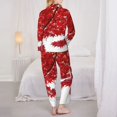 thumbnail image 3 of KLL Red Maple Leaf Print Women's Long Sleeve Pajamas with Pants Sleepwear Loungewear 2 Set-Large, 3 of 8