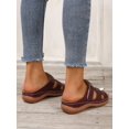 thumbnail image 3 of Women's Summer New Black Metal Buckle Flip Flops, Fashionable, Comfortable, Elegant, Casual, Beach, Wedge, Thick-Soled Sandals, Plus Size, 3 of 4