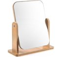 thumbnail image 1 of Wood Makeup Mirror Dressing Table Mirror 360 Swivel Desktop Mirror Square Mirror For Dressing Table Desk, Bathroom, Bedroom lin, 1 of 4